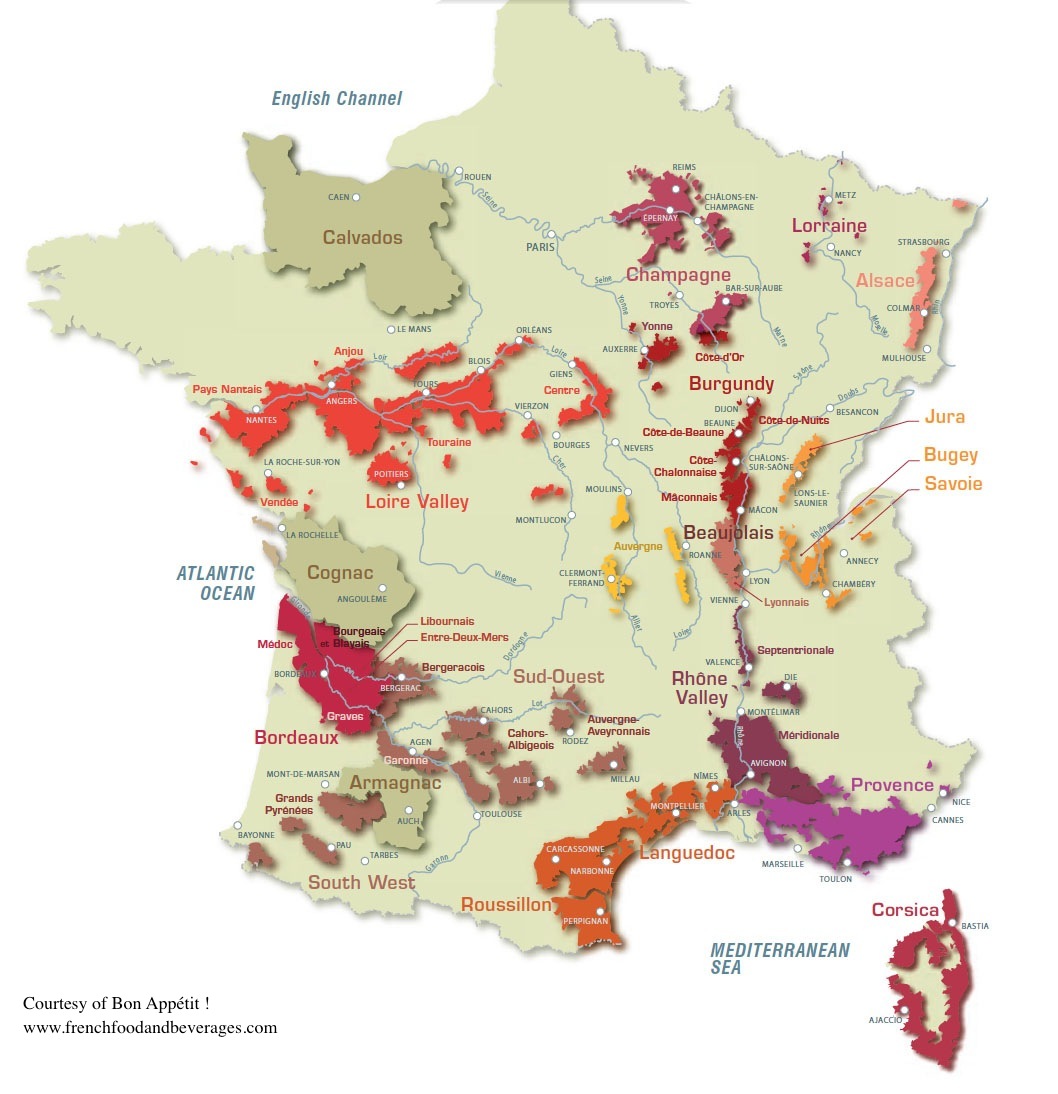 wine map of france
